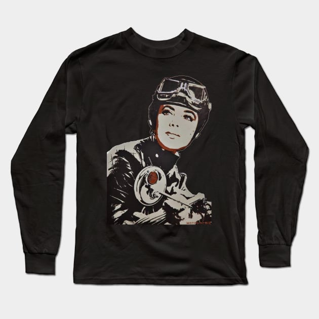 Woman Motorcycle Racer 1 Long Sleeve T-Shirt by MotoGirl